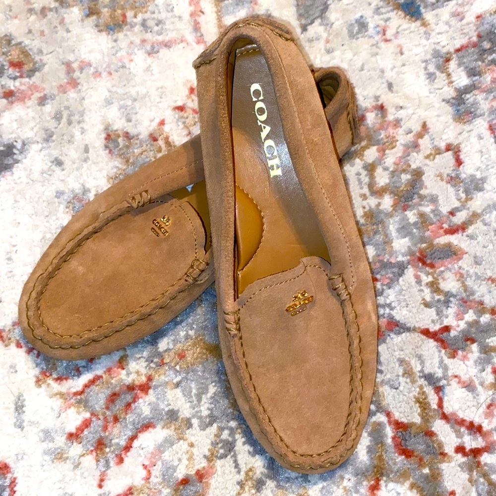 Coach Suede moccasins.